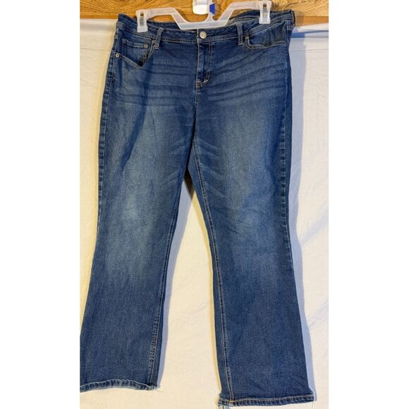 Aeropostale Womens Stretch Jeans 16 Short Petite Wide Leg Destroyed Hem XL - Picture 1 of 3